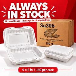 9"x6" Hinged Takeout Containers - 150/Case - $19 (New Haven Pickup)