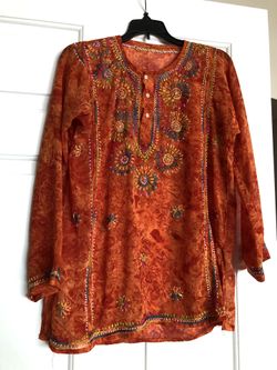 Imported ladies embroidered blouse size medium
