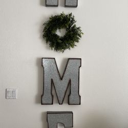 Galvanized HOME letters