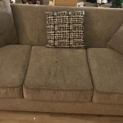 Free Comfortable  Brown Couch With Queen Bed 