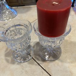 2 Royal Limited Crystal Pedestal Candle Holder 