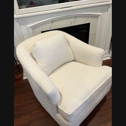 White Sherpa Chair Made In USA