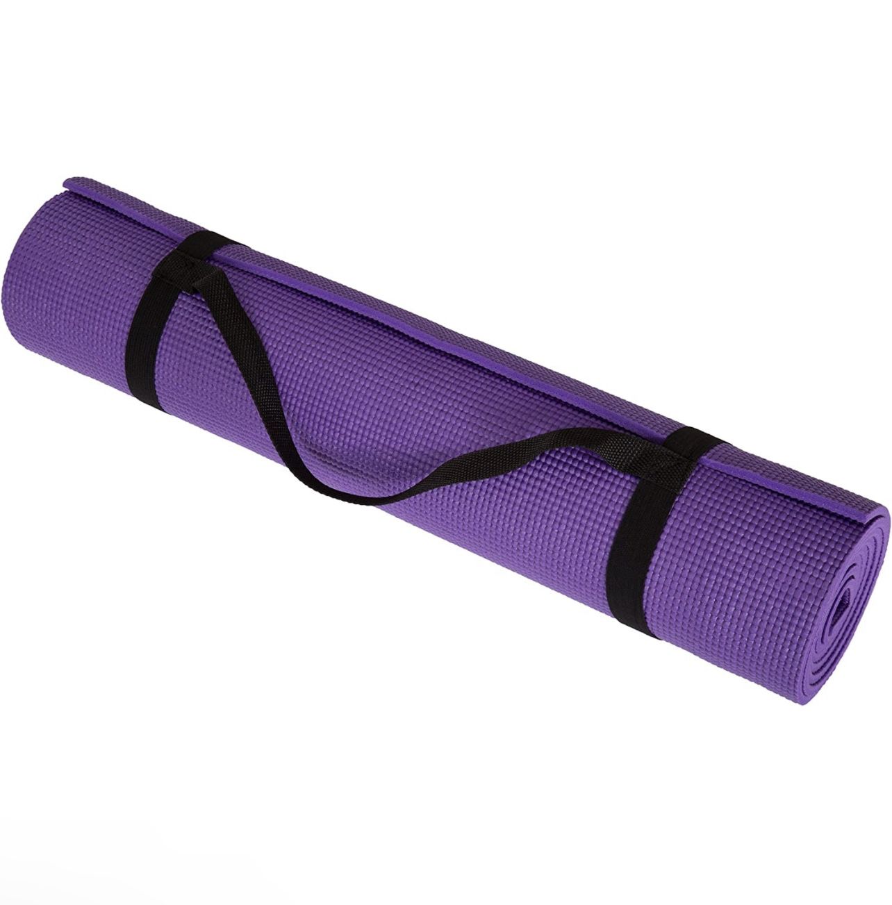 New Non Slip Yoga Mat- Double Sided Comfort Foam, Durable Exercise Mat For Fitness, Pilates and Workout With Carrying Strap By Wakeman Fitness