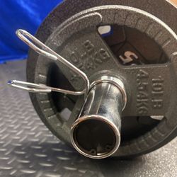  Brand New Olympic Weightlifting Equipment; Curl Bar with Pair of 25s and Pair of 10s. 90 # Brute.