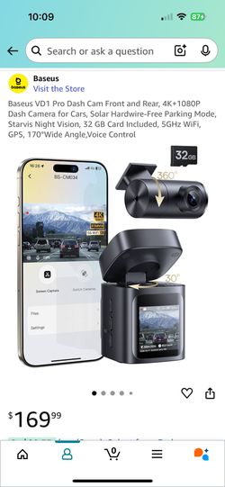 VD1 Pro Dash Cam Front and Rear