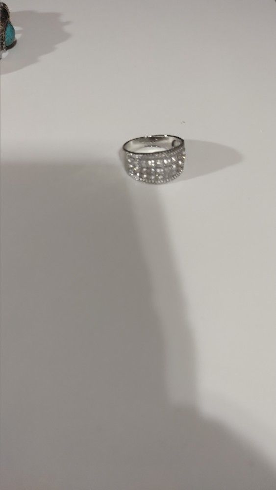 Women's White Stones Costume Ring 
