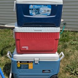 3 large camping cooler bundle $50.00 CASH FIRM 