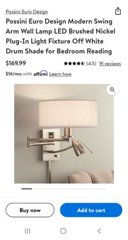 ***New Description & Pictures***Tesoro Brushed Steel LED Read Swing Arm Lamp