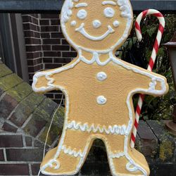 Vintage Gingerbread Blow Mold Yard Decoration 