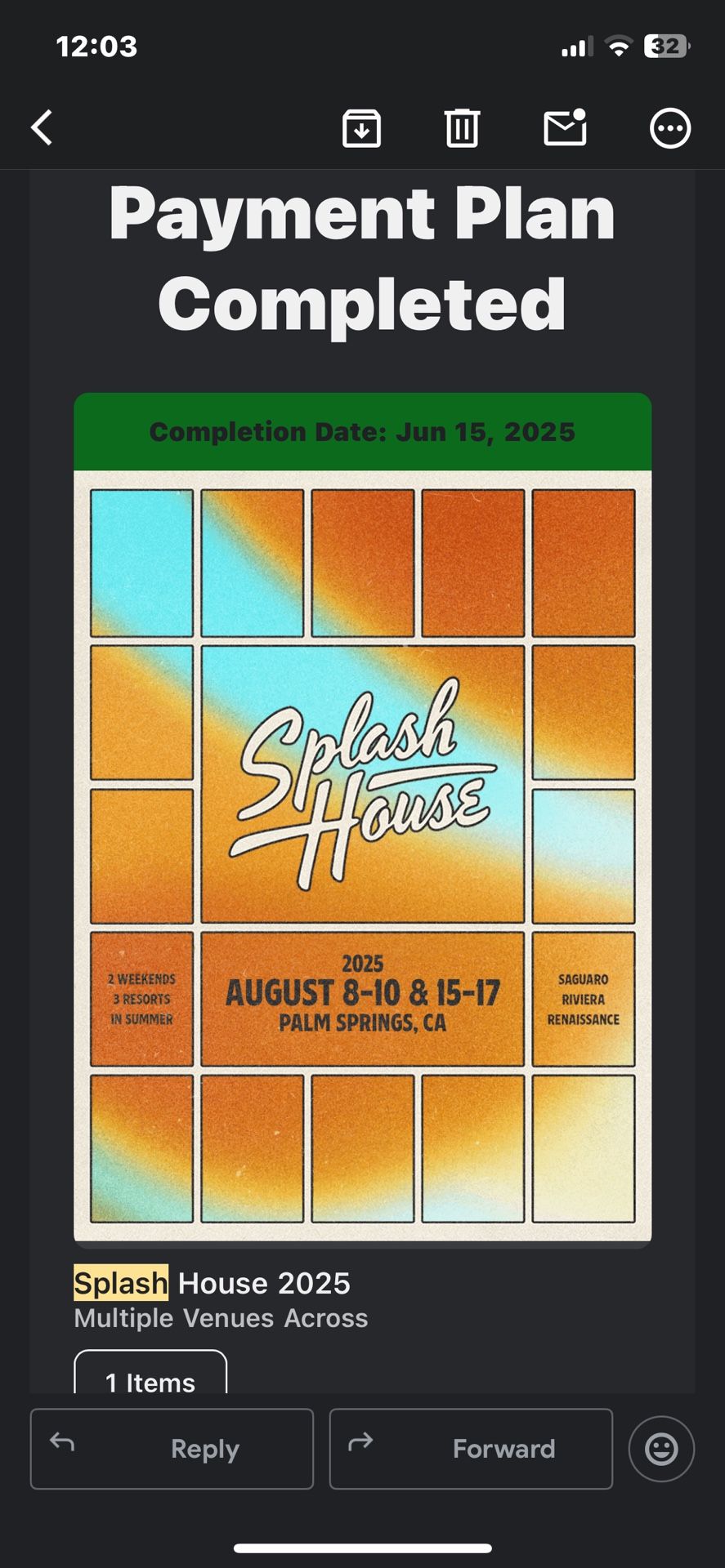 Splash House Weekend 2 Hotel And (2) GA Tickets Combo