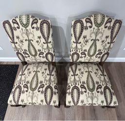 Ethan Allen Pair of Upholstered Paisley Accent Chairs: great condition , no smoking or pet exposure