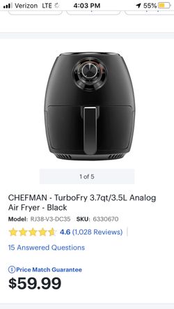 Chefman air fryer 3.5 liter