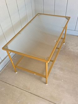Rectangular gold coffee table