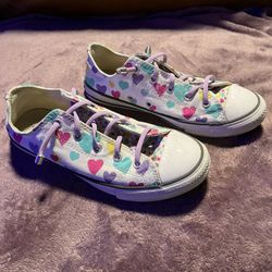 Converse All Star heart-print sneakers Jr Sz 3