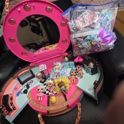 Huge Lot Of LOL Dolls And One Shopkin Doll With Salon