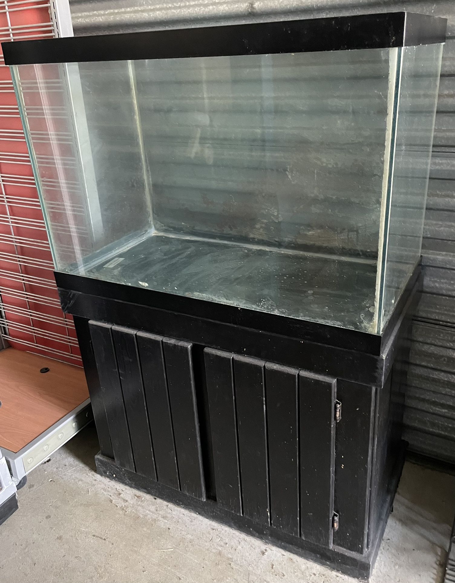 65 Gal. Glass Aquarium And Solid Wood Cabinet