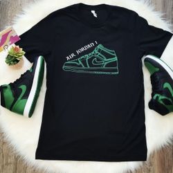 Jordan 1 Pine Green Custom Shirt AJ1