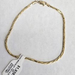 14kt Gold Rope Bracelet 8" 