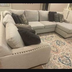 Natural White Huge Comfort Sofa/couch/ Sectional With Chaise🤩 Brand New👍 Living Room Set💥
