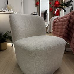 Swirl Lounge Boucle Chair Ivory Beige