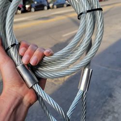 Galvanized Cable (Vinyl Coated, 3/8", 9 Feet) Bike Lock Cable For Construction 