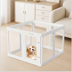 Clear Dog Play Pen, Acrylic Dog PlayPen for Puppy Cat Rabbit, Easy Assemble Pen, Preferable Small Cage, 23.6" H, 8Pcs
