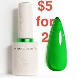 VENALISA Sheer Green Gel Nail Polish, 1 bottle, translucent neon green gel polish (lime shade), high-gloss, UV soak-off formula, for salon manicures.