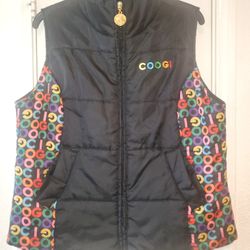 Coogi Women's Puffer Vest Full Zip size XL Black Red Green Blue Gorpcore
