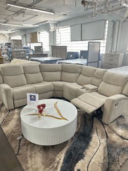 GREY manual reclining sectional!