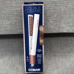 Conair Double Ceramic 3/4" Volumizing Iron 395°F 3 Heat Anti-Frizz White/RG