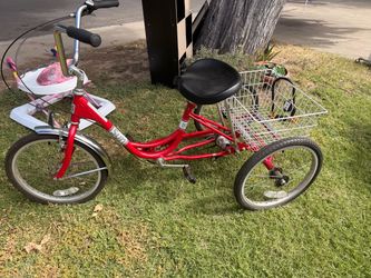 Sun Adult Tricycle Red with Rear Basket