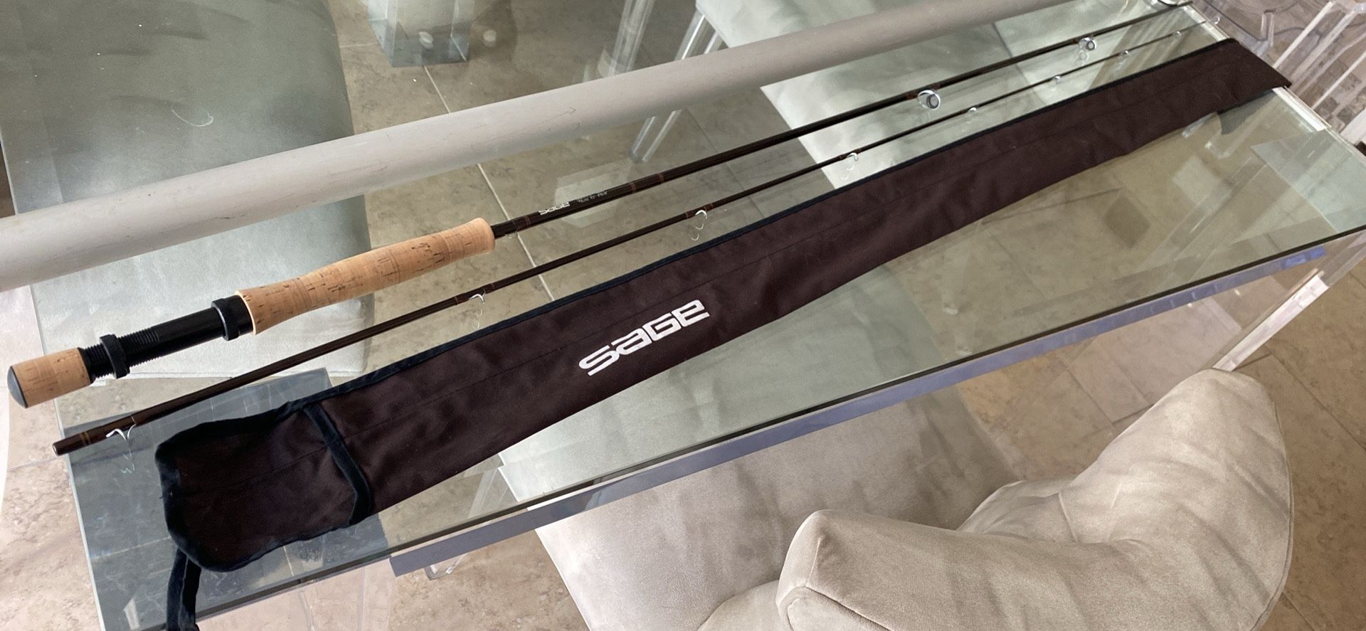 SAGE 990RP 9'0" NINE weight GRAPHITE II FLY ROD with Aluminum Tube/SAGE Sock/Fightin Butt -XLNT!! 