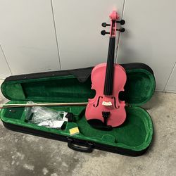 Beautiful 😻 Beautiful New Pink Acoustic Violin Set with Case