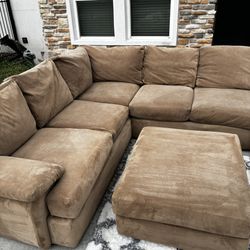 Large Brown U Shape Sectional Couch Sala Free Delivery 