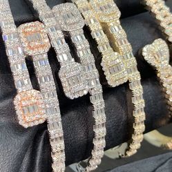 925 Silver With Moissanite Diamond Bracelet 