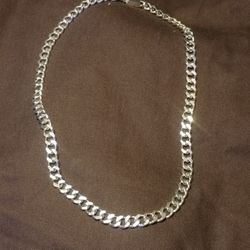 10mm 20" Men's Cuban Silver 925 Necklace W/Clasp