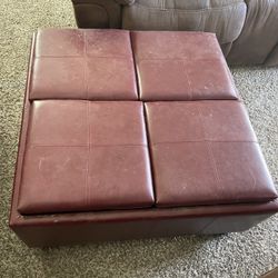 Red Storage Ottoman