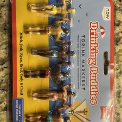 The Original Drinking Buddies Drink Markers 6 Muscular Men in Speedos New Sealed