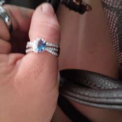 Blue Engagement Ring 