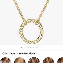 Layered Necklace Dainty Disc Chokers Necklace 14K Real Gold Plated Necklace for Women