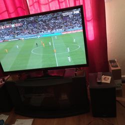 Receiver, DVD/CD, speakers  with cabinet 