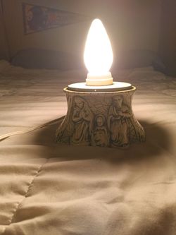Ceramic Nativity Scene Candle Lamp