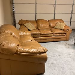 Brown leather Couch