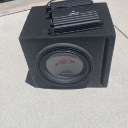 Alpine Amplifier And 12 Inch Sub In Box