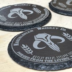 Mandalorian 4” Slate Coasters