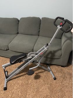 Sunny Health & Fitness Smart Row-N-Ride Glute & Leg Trainer, Foldable Squat Assist Rower