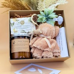Cozy Honey Self Care Gift Box | Candle & Soap Set | Gift for Her