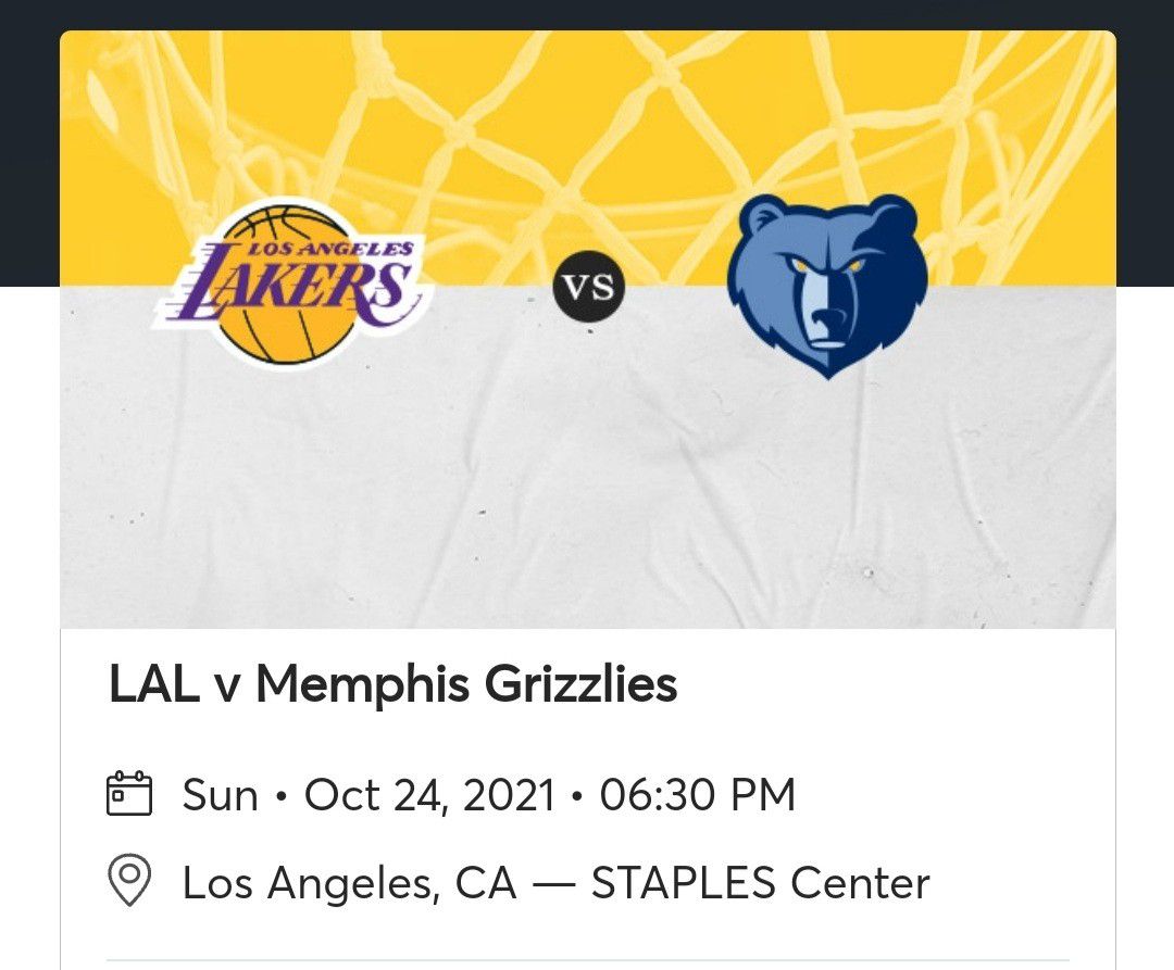 Lakers Vs Grizzlies 10/24