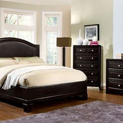 Brand New Espresso Upscale King Size 4pc Bedroom Set (Available In California King)