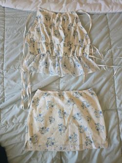 Nectar 2 piece Floral Halter Top and Mini Skirt